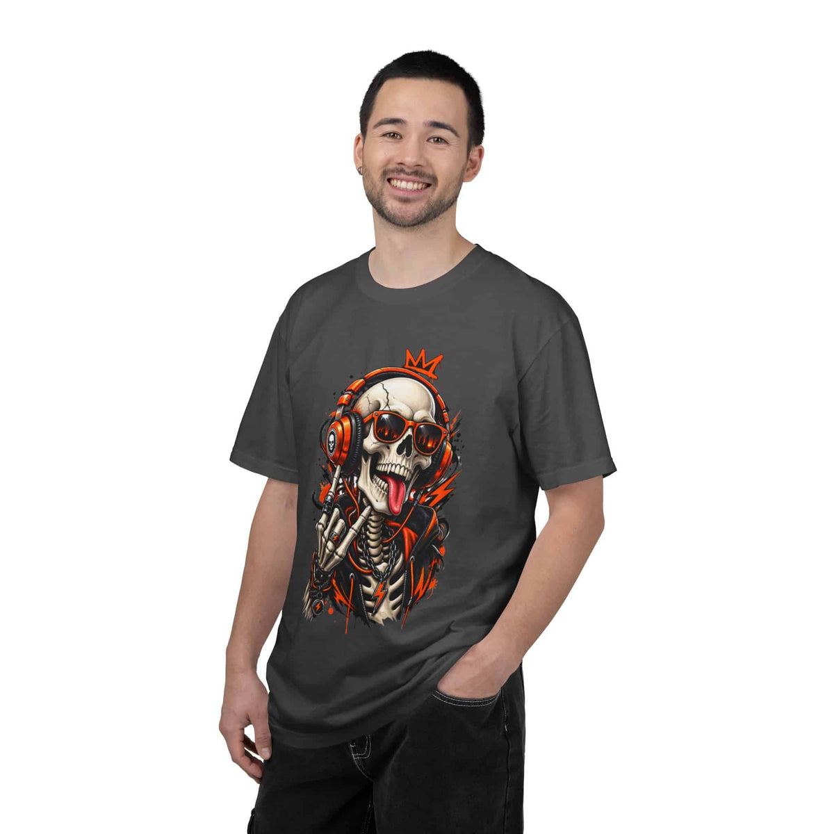 Neon Skull DJ Unisex Garment-Dyed T-shirt image 130