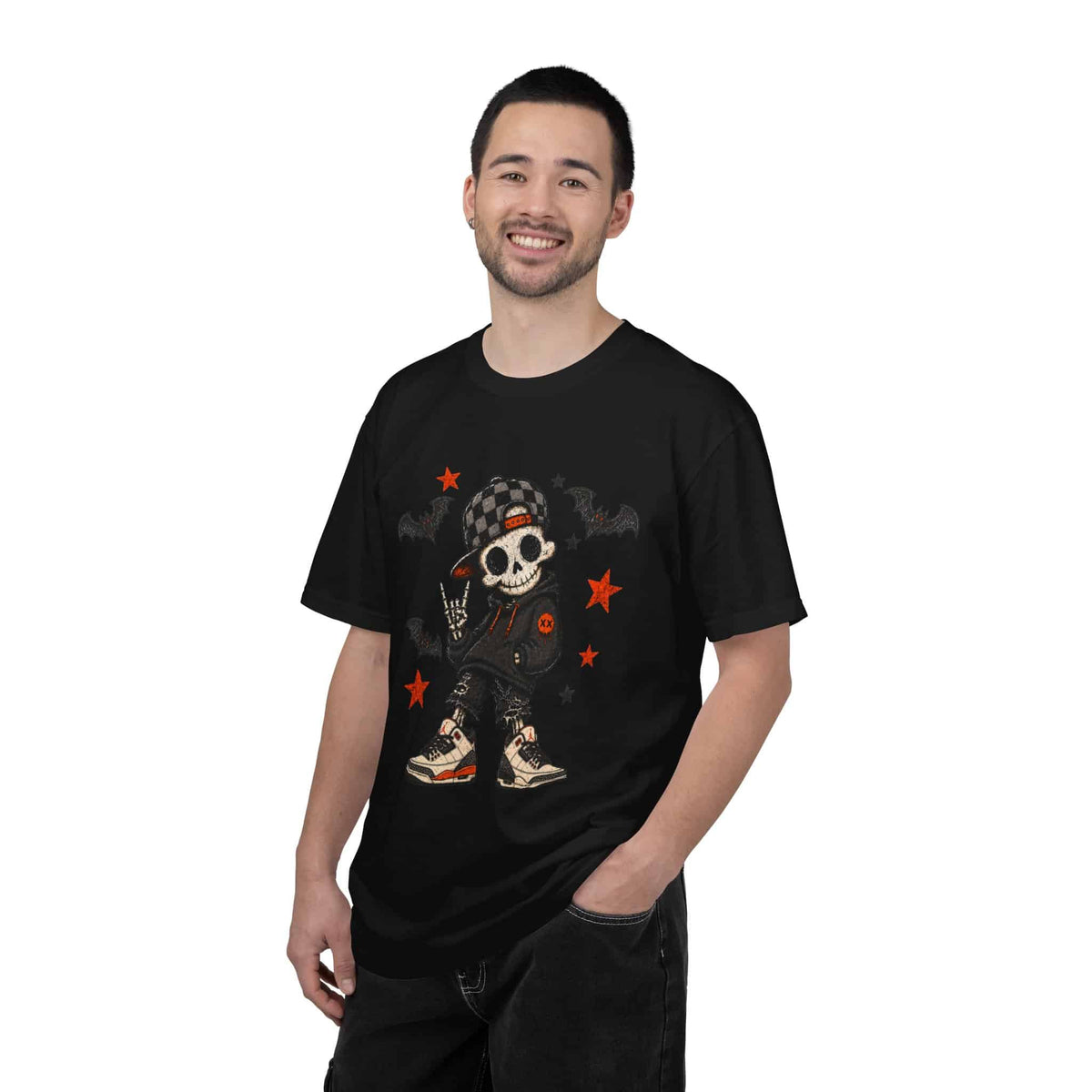 Boy Skeleton Halloween Unisex Garment-Dyed T-shirt image 4