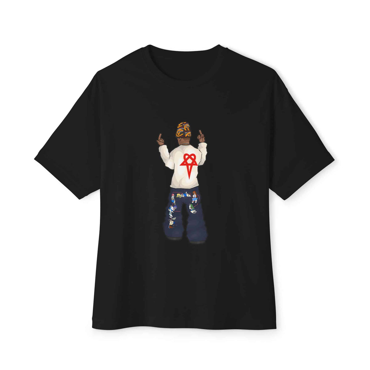 Rebel Attitude Unisex Oversized Boxy Tee - Black, M image