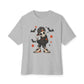 Boy Skeleton Halloween Unisex Oversized Boxy Tee - Athletic Heather, M image