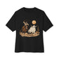 Halloween Cowboy Unisex Oversized Boxy Tee - Black, S image