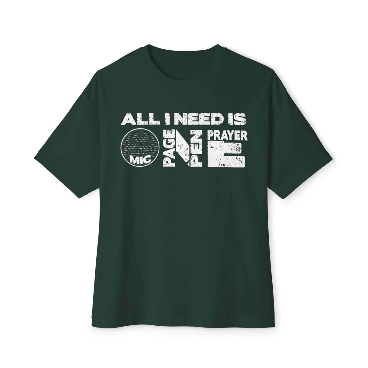 ALL_I_NEED_IS Unisex Oversized Boxy Tee - Forest, S image