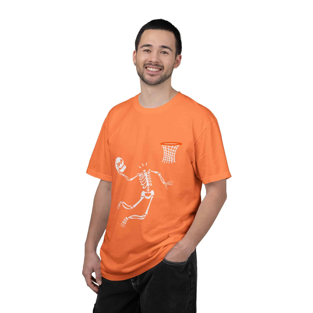 Halloween Basketball Skeleton Unisex Garment-Dyed T-shirt image 16