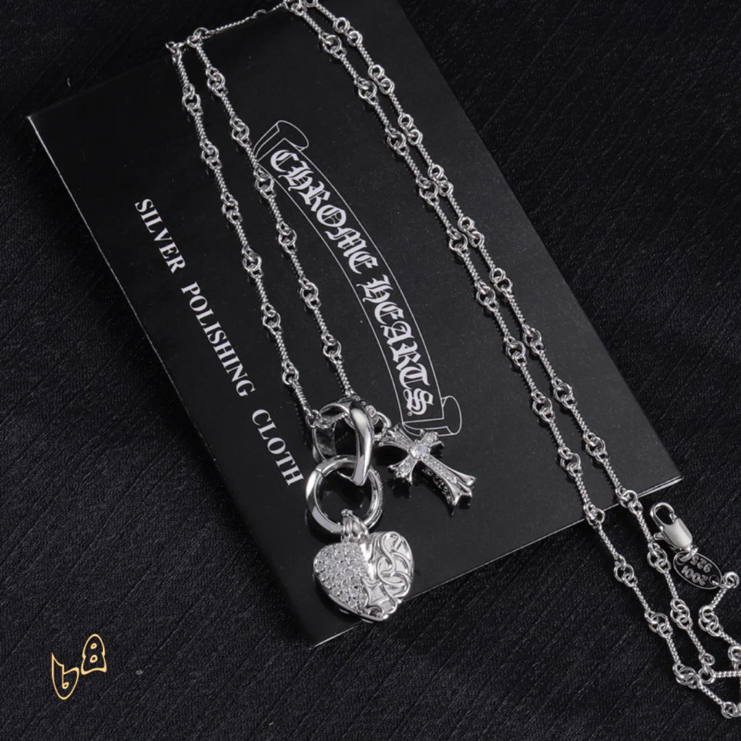 CH Heart And Cross Pendant Necklace - CH0022 image 4