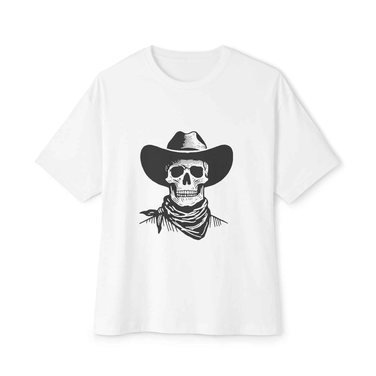 Outlaw Skull Unisex Oversized Boxy Tee image 0