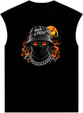 Spooky Streetwear Masked Unisex Garment-Dyed Muscle Tee image 0