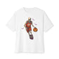Halloween Basketball Unisex Oversized Boxy Tee - White, 3XL image