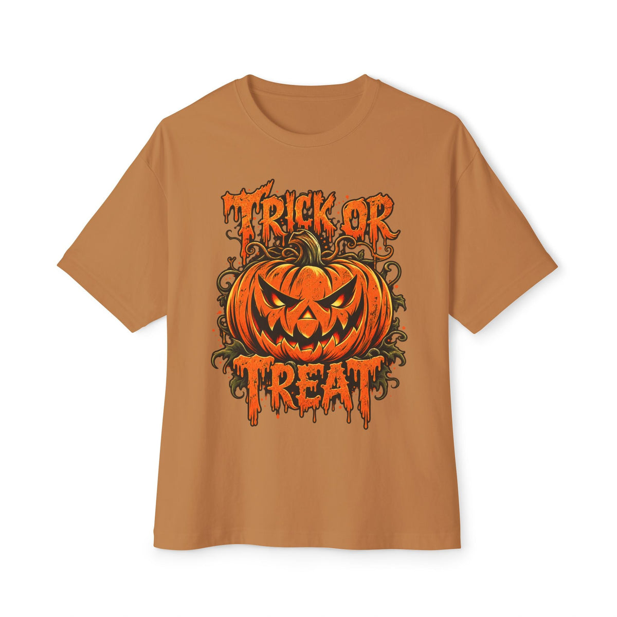 Trick or Treat Unisex Oversized Boxy Tee - Toast, L image