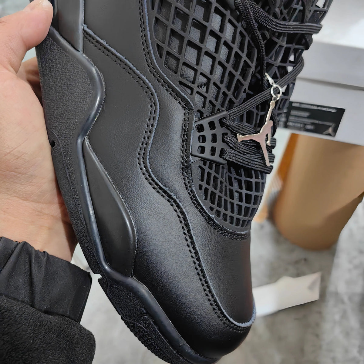 [Premium] AJ 4 NET Black Shoes Sneakers - nk0004084 image 15