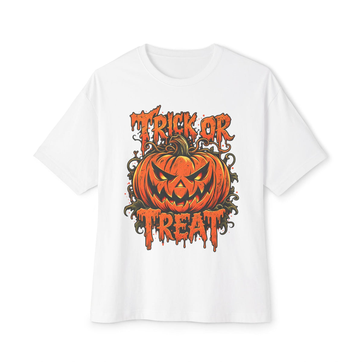 Trick or Treat Unisex Oversized Boxy Tee - White, 3XL image