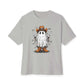 Howdy Ghost Unisex Oversized Boxy Tee - Athletic Heather, XS image