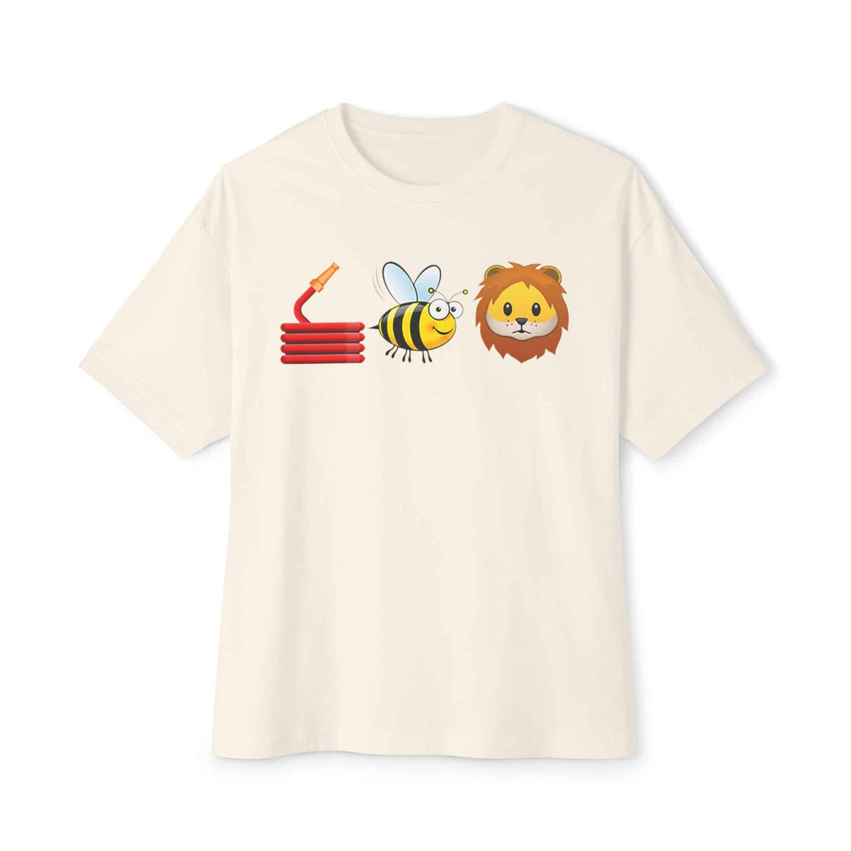 Bee Unisex Oversized Boxy Tee - Natural, S image