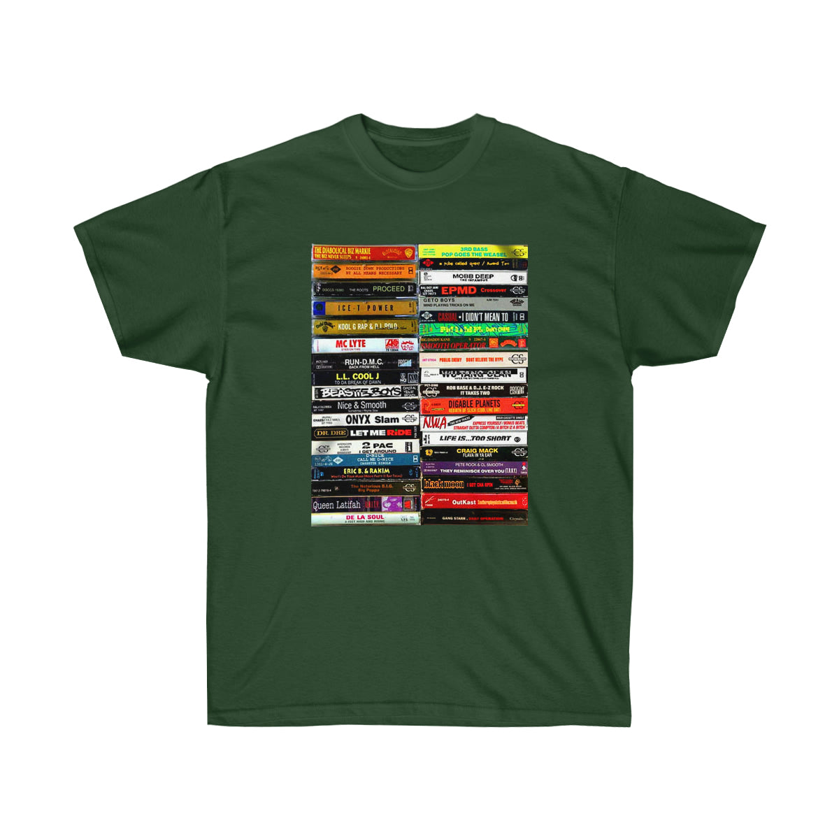 Rap Tapes Black Men T-Shirt - Forest Green, L image