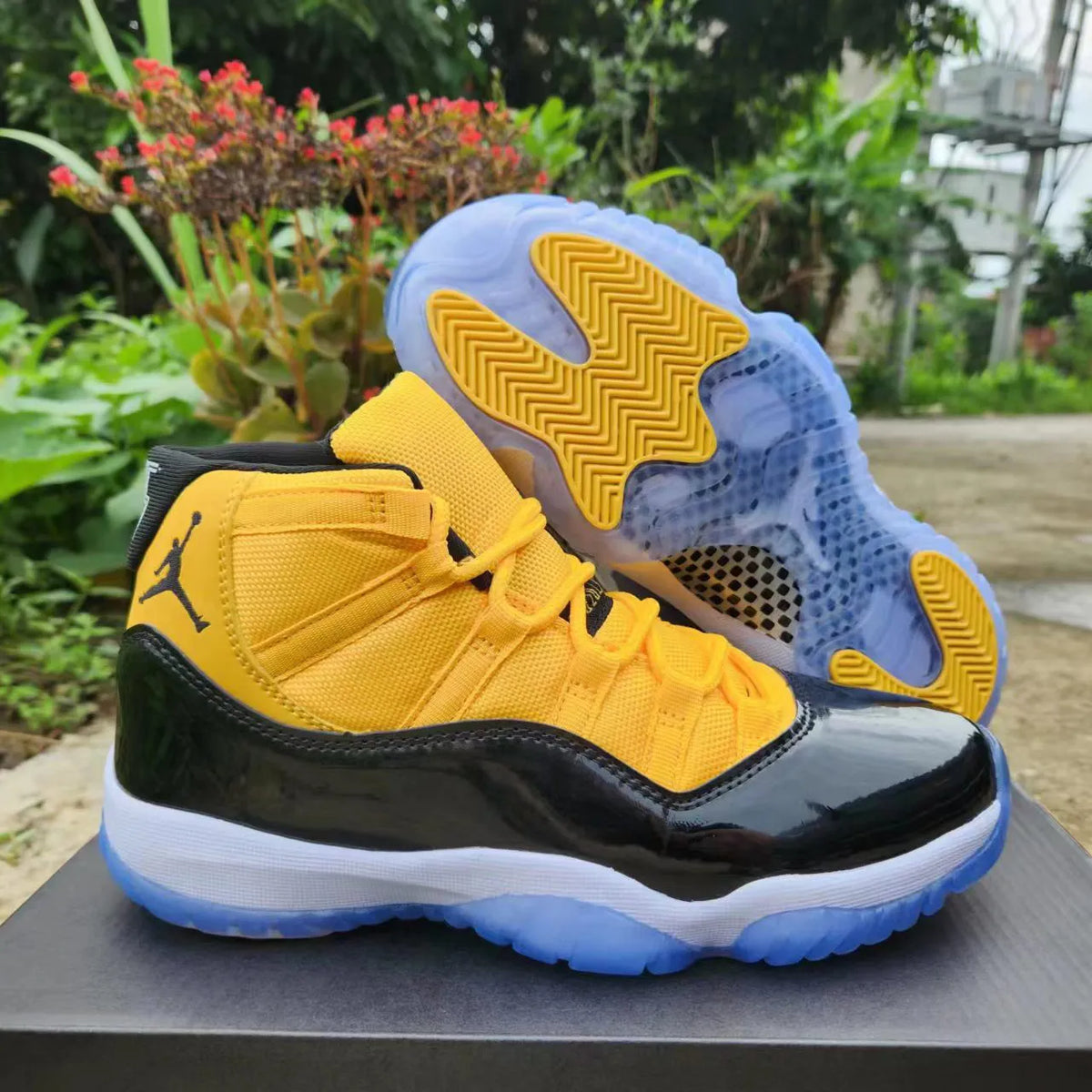 AJ 11 Black Yellow Shoes Sneakers - nk0004205 image 2