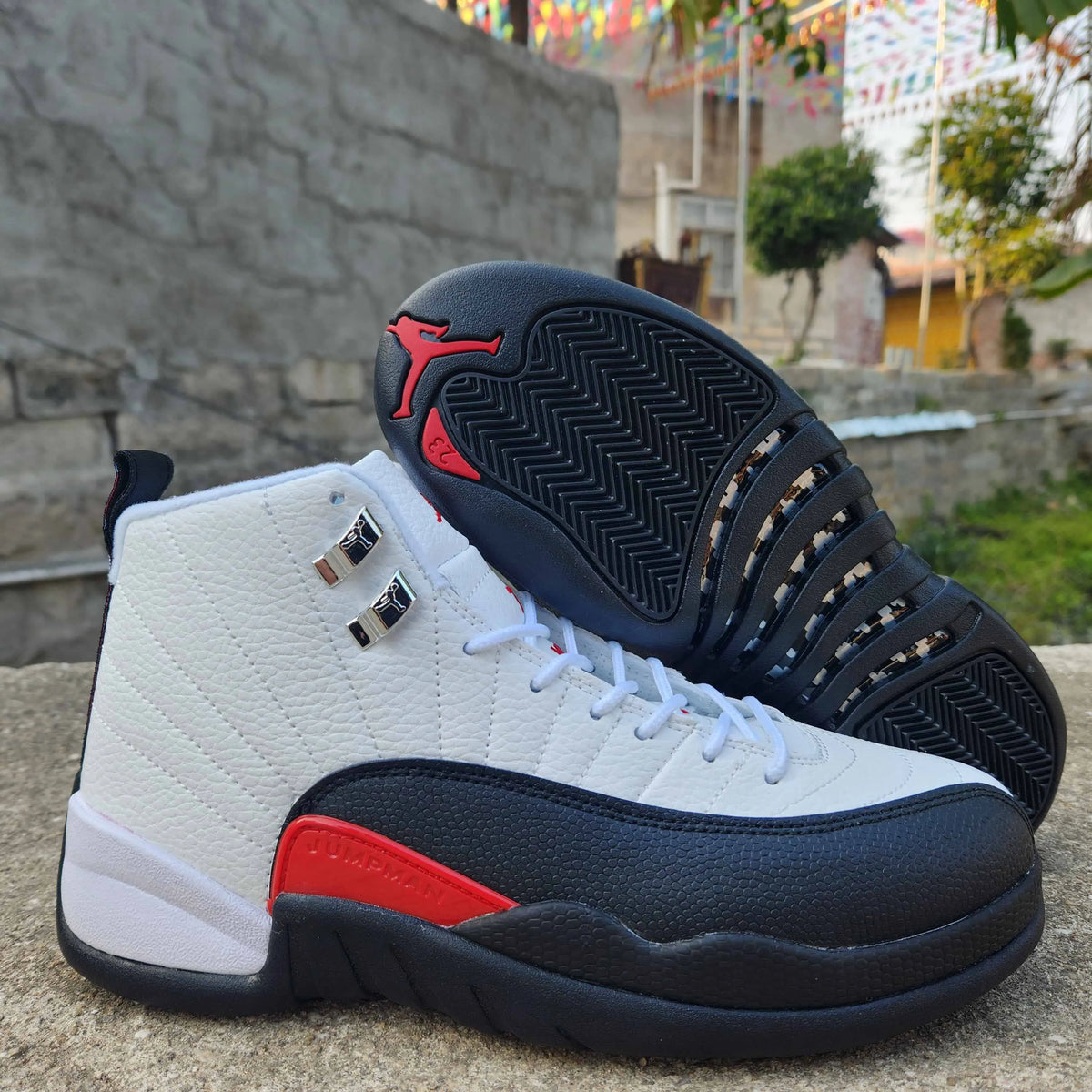 AJ 12 Red Taxi Shoes Sneakers - nk0003556 image 9