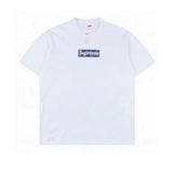 SUP Box Logo Zebra Blue Print T-Shirt in White - 515 - spm0000515 image 0