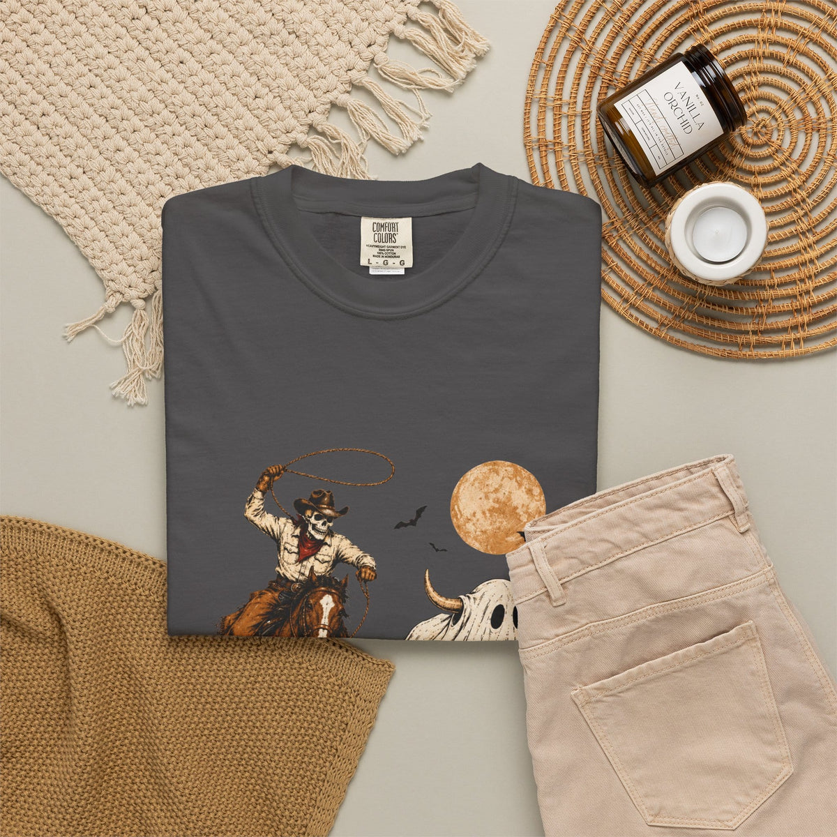 Halloween Basketball Skeleton Unisex Garment-Dyed T-shirt image 127