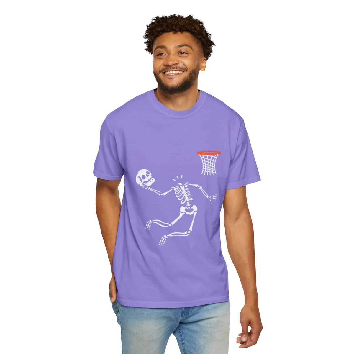 Halloween Basketball Skeleton Unisex Garment-Dyed T-shirt image 78
