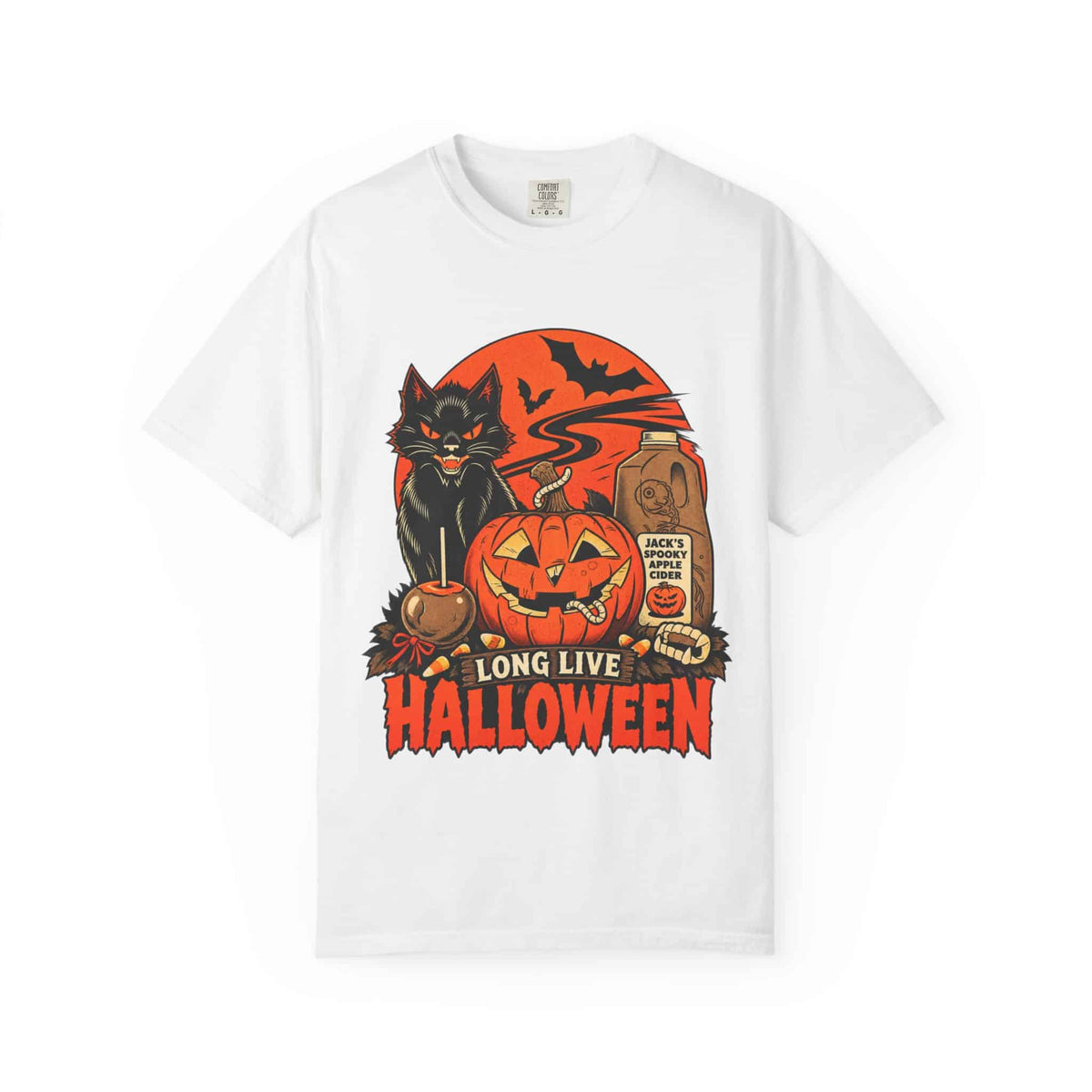 Midnight Cat Unisex Garment-Dyed T-shirt image 0