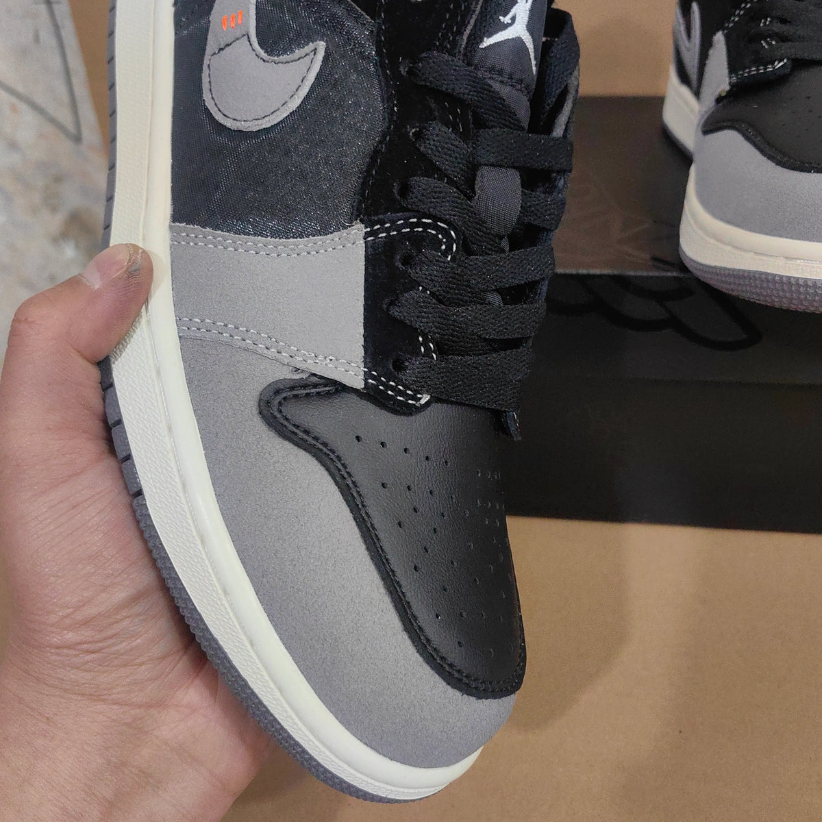 AJ 1 Low Craft Inside Out Black Shoes Sneakers - nk0003696 image 5