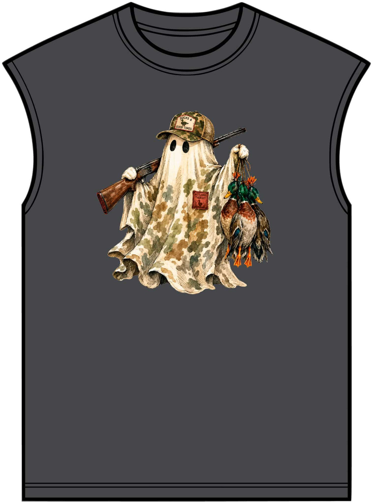 Hunting Season Spooky Camo Mallards Unisex Garment-Dyed Muscle Tee image 12