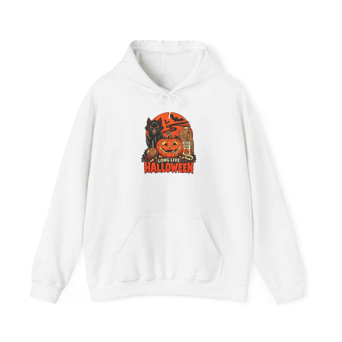 Midnight Cat Hooded Sweatshirt - 4XL, White image