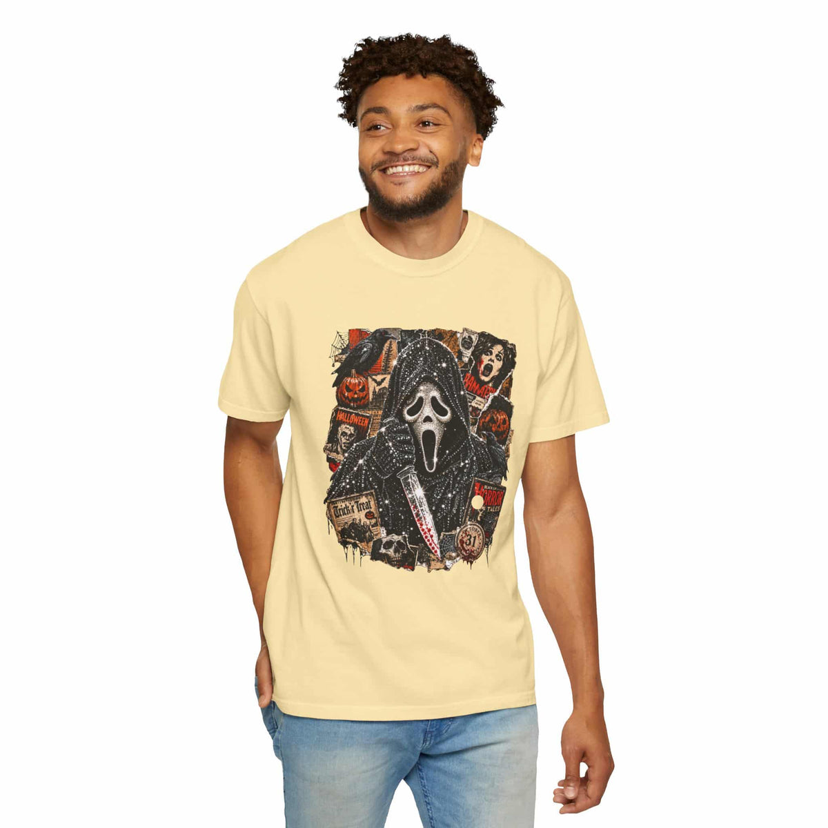 Halloween Horror Unisex Garment-Dyed T-shirt image 38