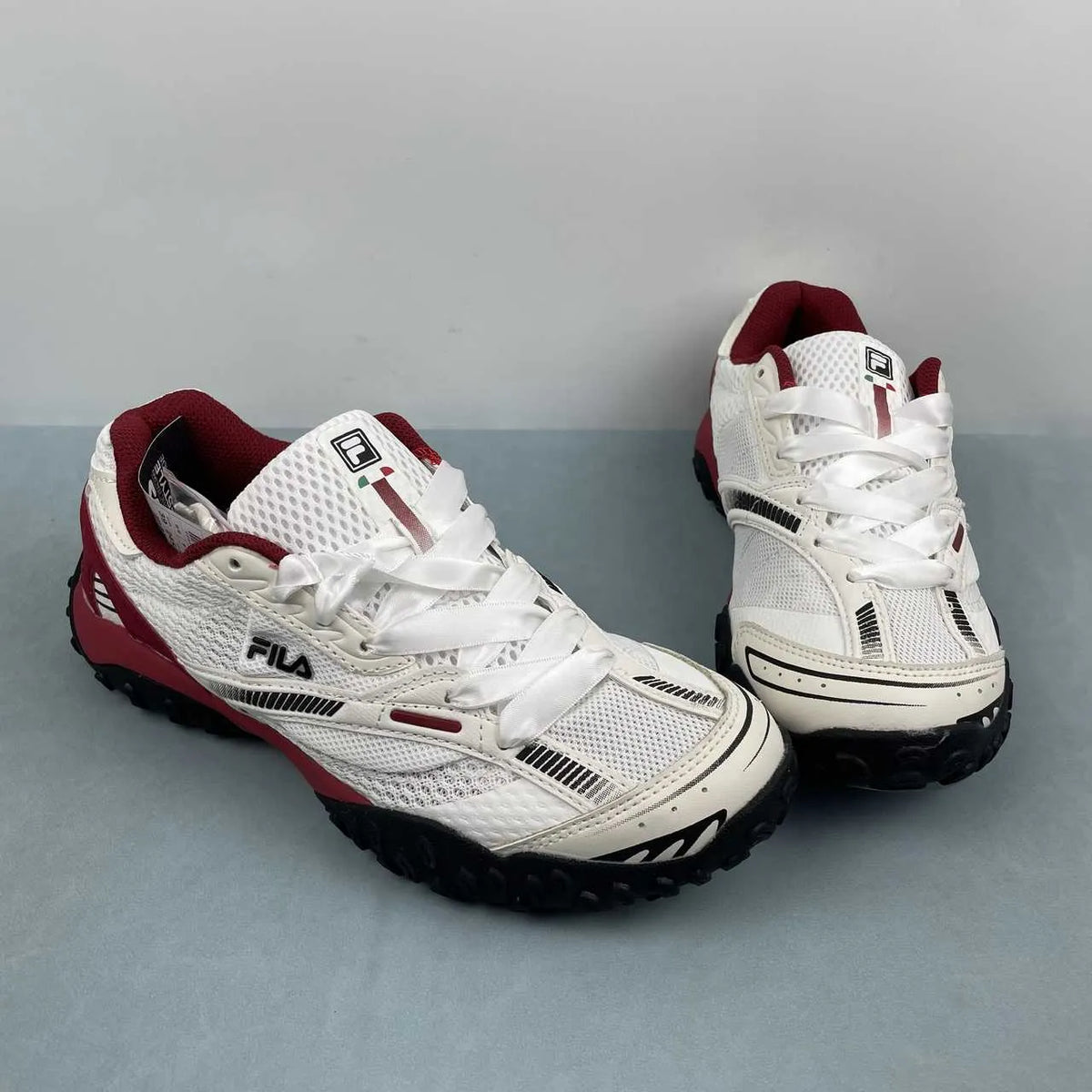FL Echappe 2 White and Wine-Red Shoes Sneakers - nk0005392 image 14