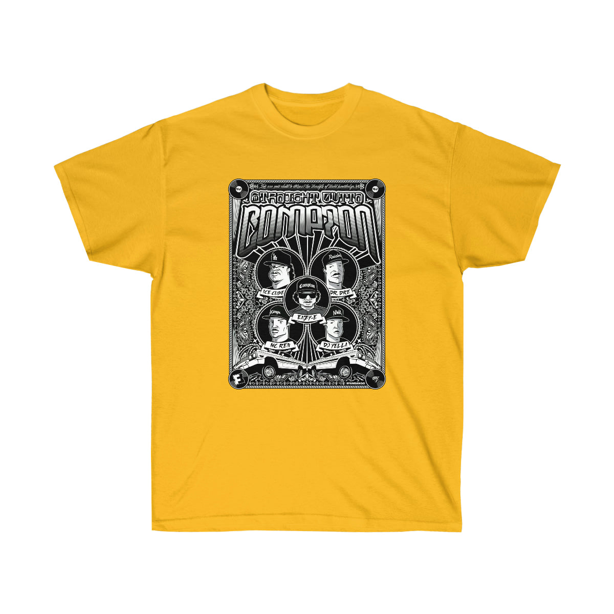 Rap Compton Men T-Shirt - Gold, 2XL image