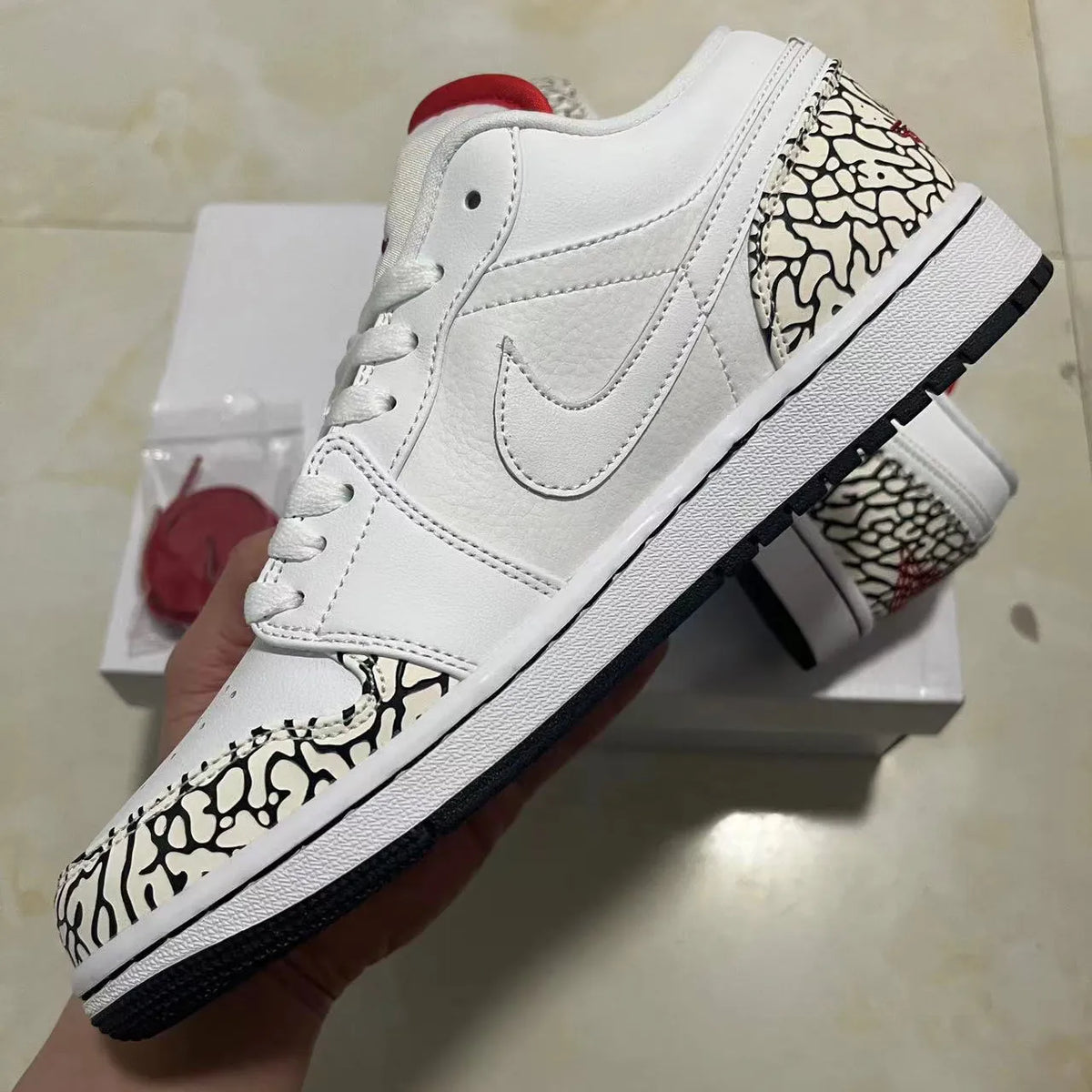 AJ 1 Phat Low Cement Grey Shoes Sneakers - nk0003694 image 4