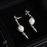 CH Cross Pearl Dangle Earrings - CH0167 image 0