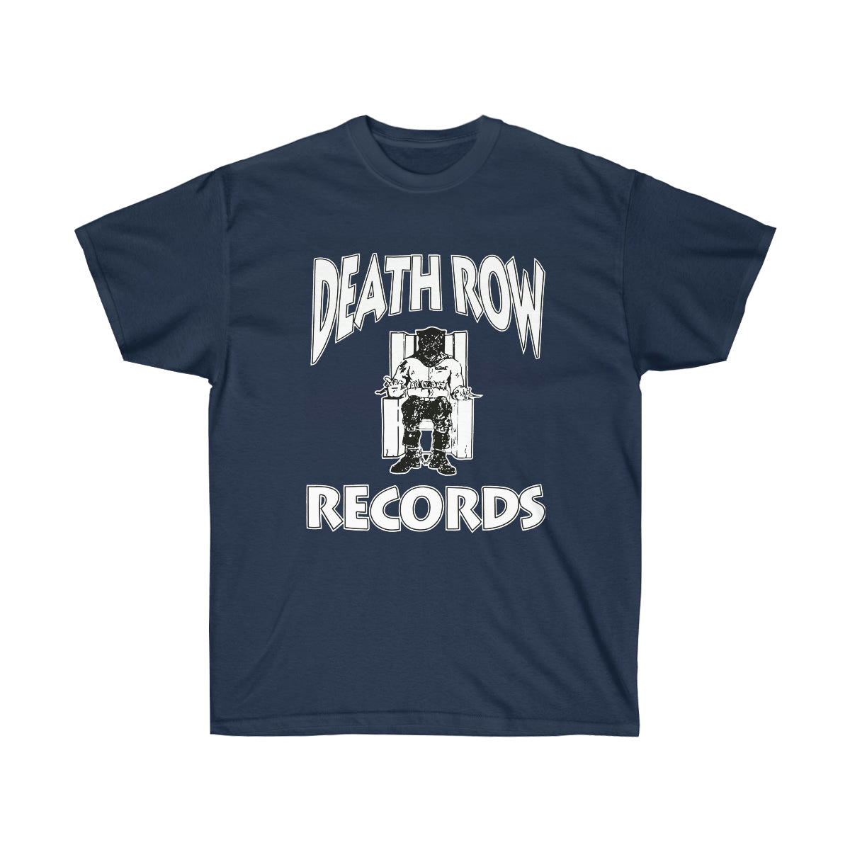 White Death Row Men T-Shirt - Navy, 3XL image