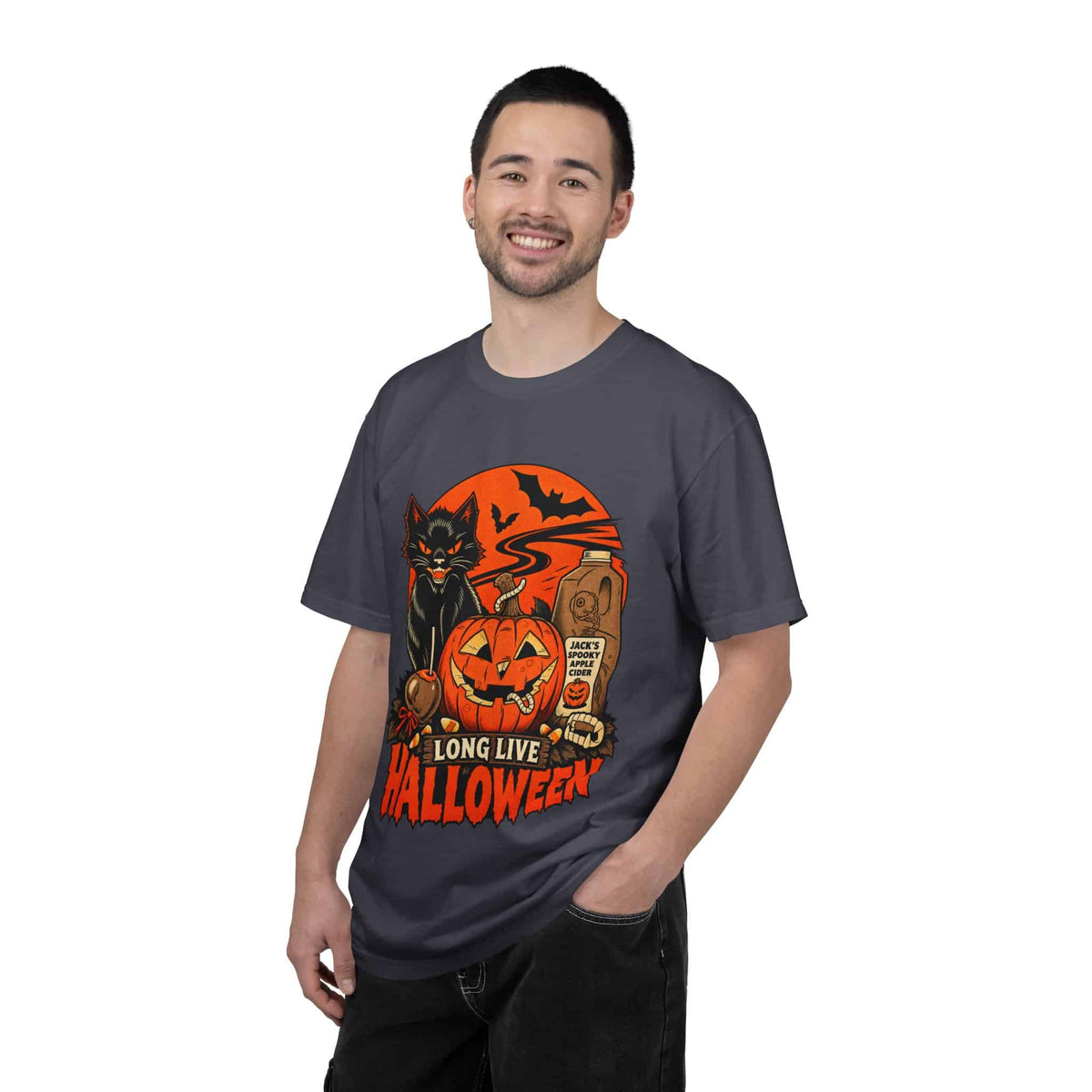 Midnight Cat Unisex Garment-Dyed T-shirt image 93