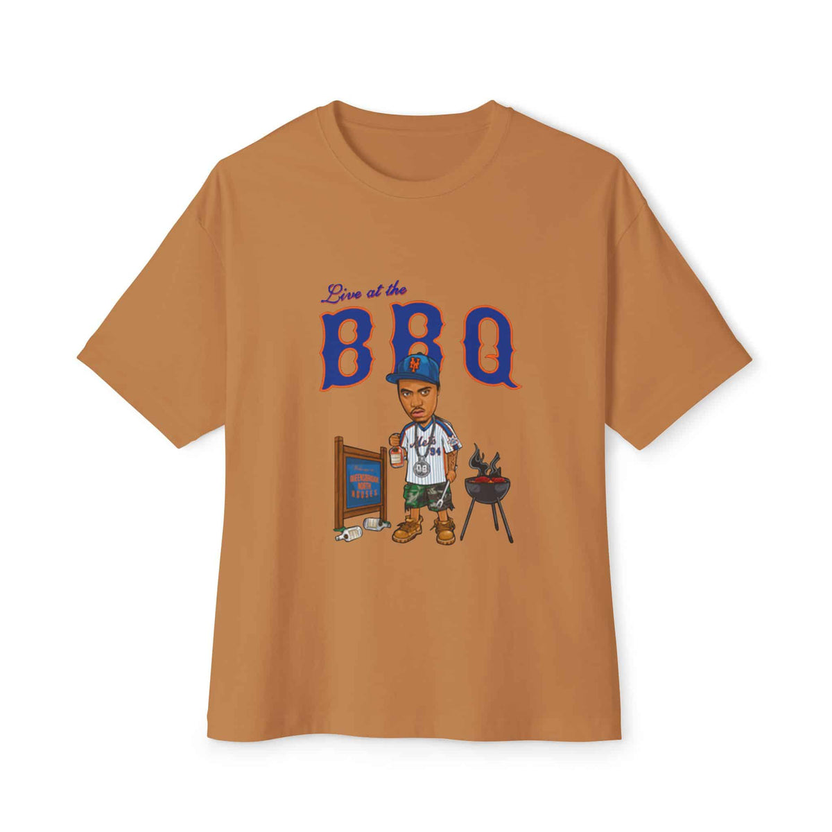 Rap Nas Live At The BBQ Unisex Oversized Boxy Tee image 8