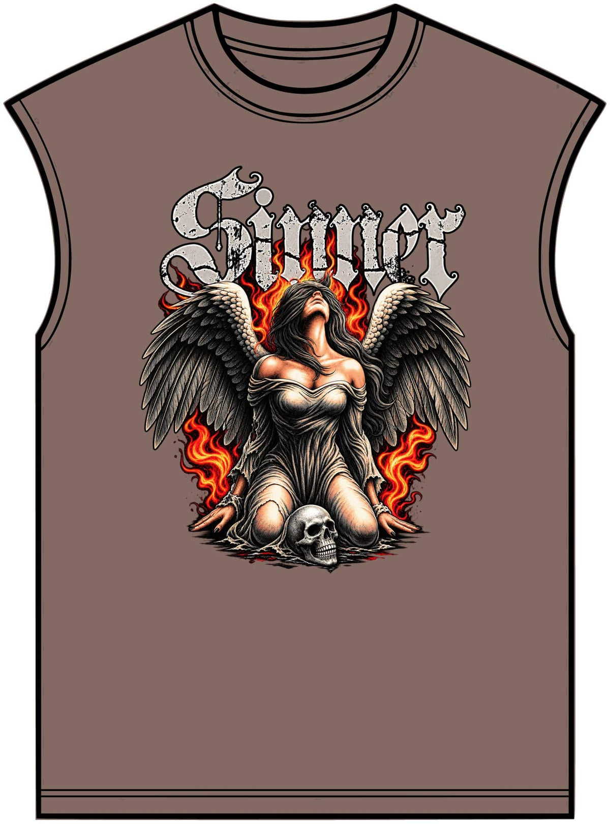Sinner’s Flame Unisex Garment-Dyed Muscle Tee image 8