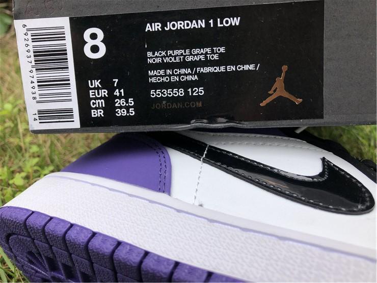 AJ 1 Low Court Purple (GS) Shoes Sneakers - nk0000731 image 19
