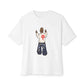 Rebel Attitude Unisex Oversized Boxy Tee - White, 3XL image