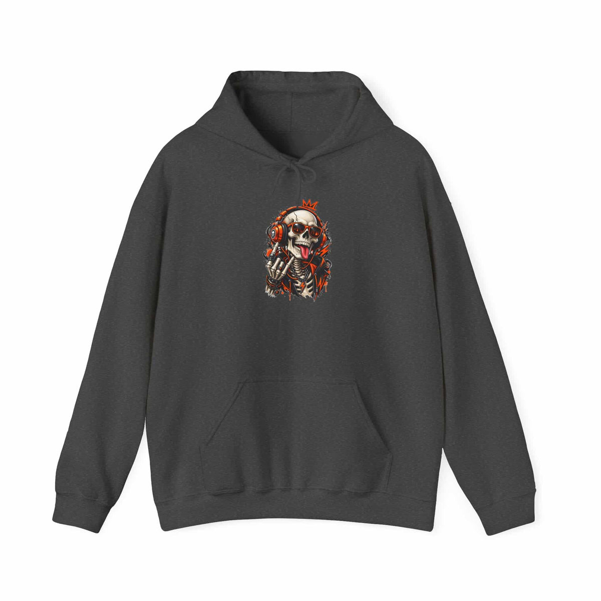 Neon Skull DJ Hooded Sweatshirt - 4XL, Dark Heather image