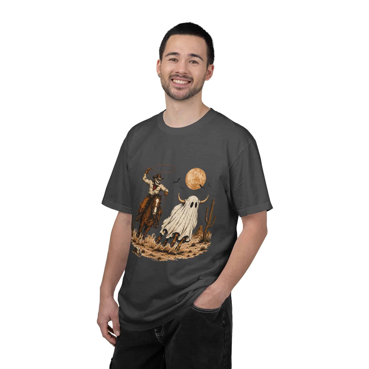 Halloween Basketball Skeleton Unisex Garment-Dyed T-shirt image 130