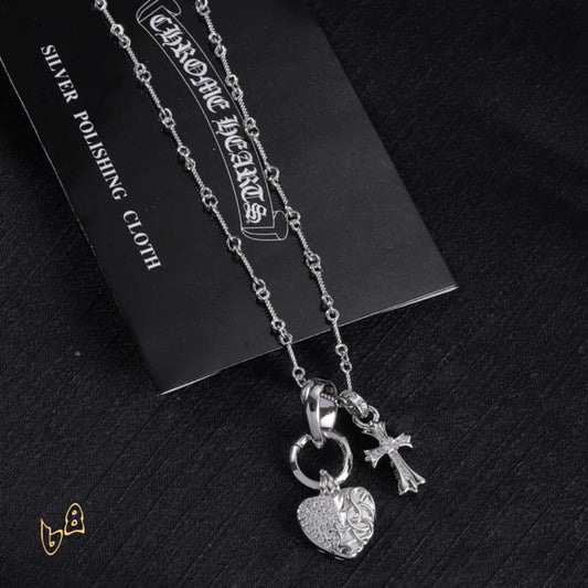 CH Heart And Cross Pendant Necklace - CH0022 image 2