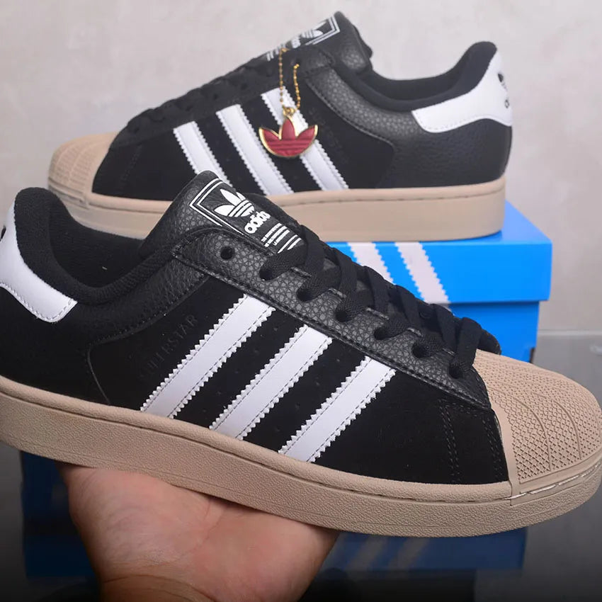 AD Superstar II Core Black / Core White / Khaki Three Shoes Sneakers - nk0005444 image 4