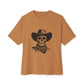Outlaw Skull Unisex Oversized Boxy Tee - Toast, L image