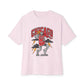 Graphic Print Unisex Oversized Boxy Tee - POD0038 - Soft Pink, L image