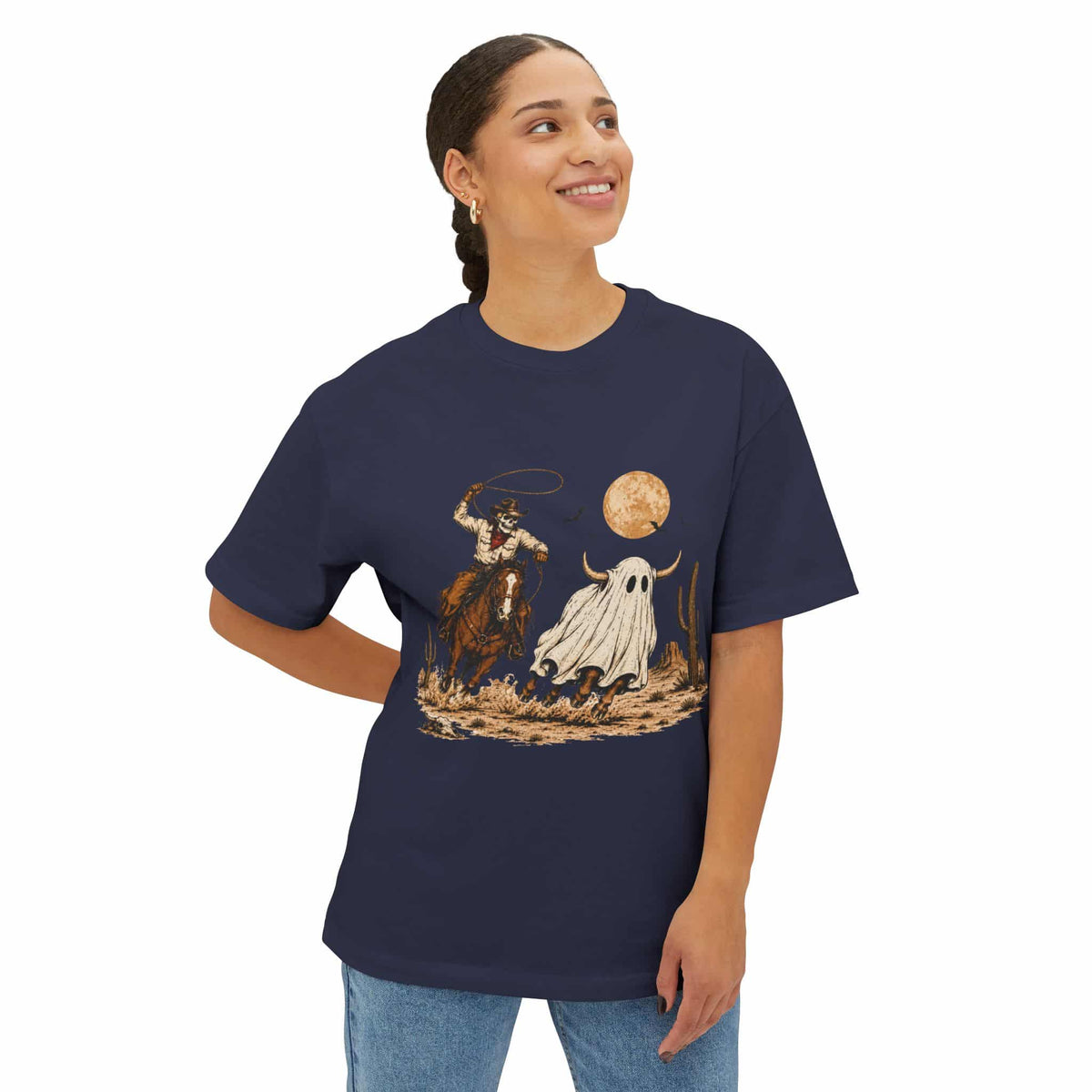Halloween Cowboy Unisex Oversized Boxy Tee image 55