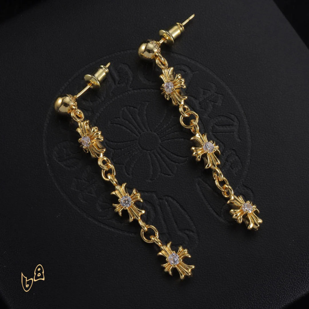 CH Cross Flower Charm Earrings - CH0159 image 5