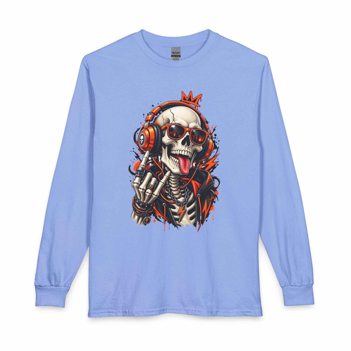 Neon Skull DJ Long Sleeve T-Shirt image