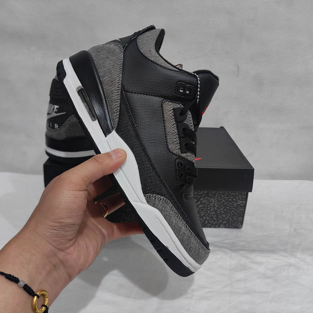 Levi’s x AJ 3 Black Denim Shoes Sneakers – nk0005001 image 6