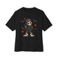 Boy Skeleton Halloween Unisex Oversized Boxy Tee - Black, 2XL image
