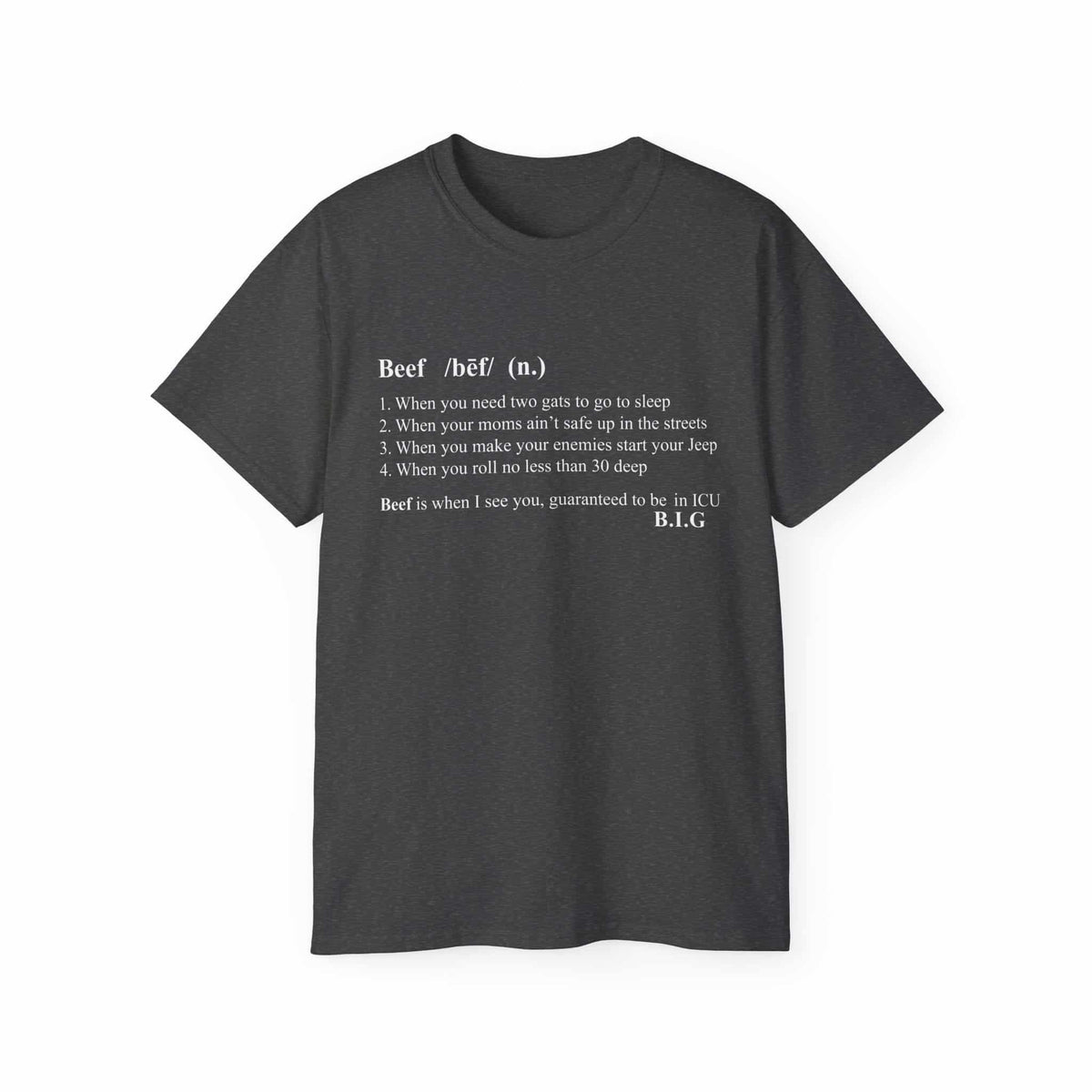 Beef Definition T-Shirt - S, Dark Heather image
