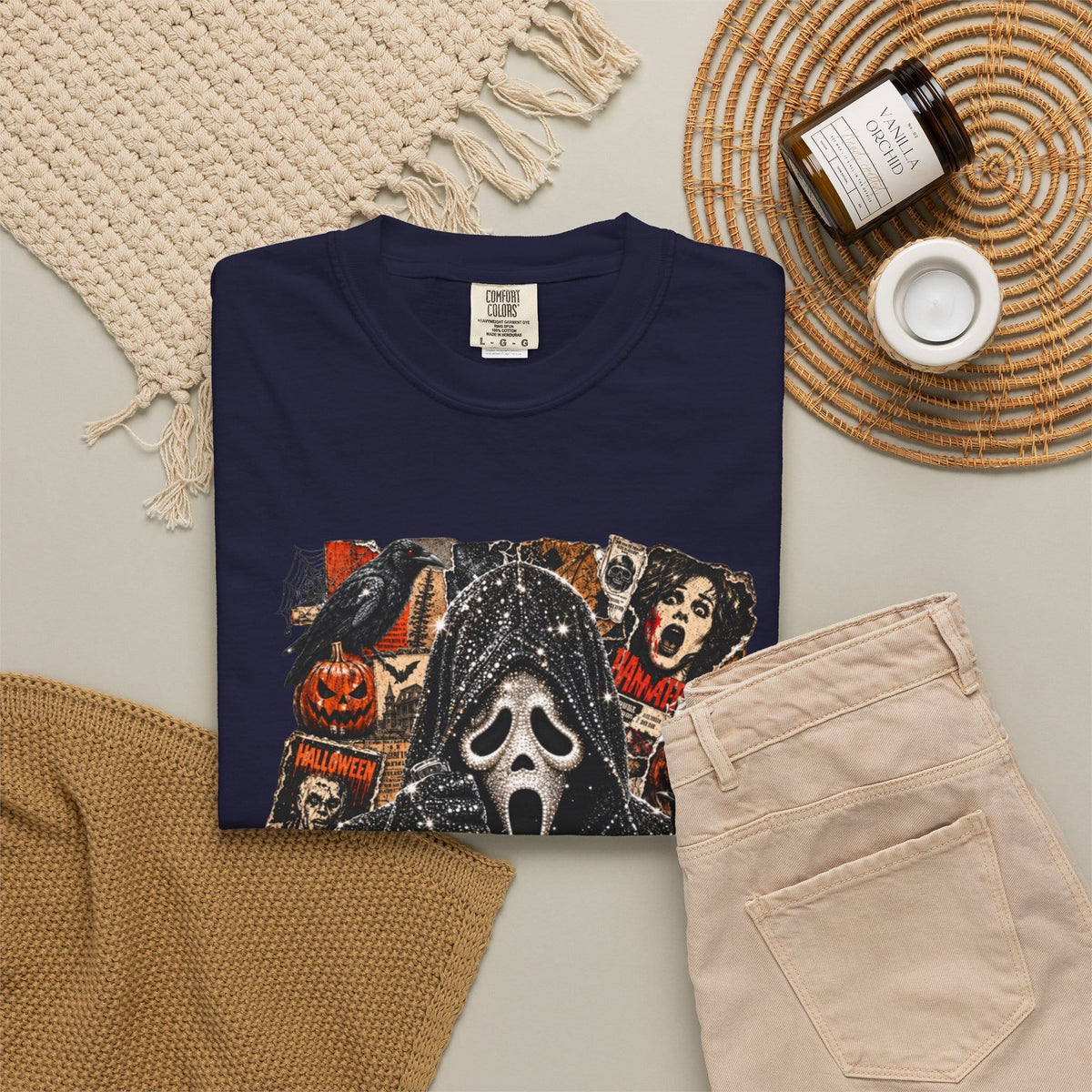 Halloween Horror Unisex Garment-Dyed T-shirt image 113